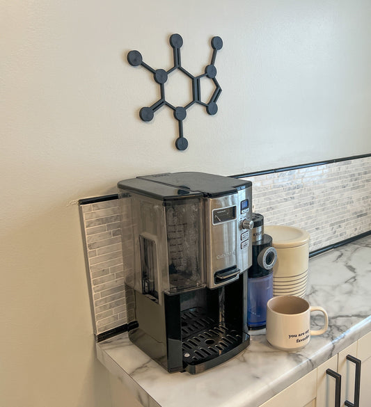 Caffeine Molecule Wall Art, 3D Printed