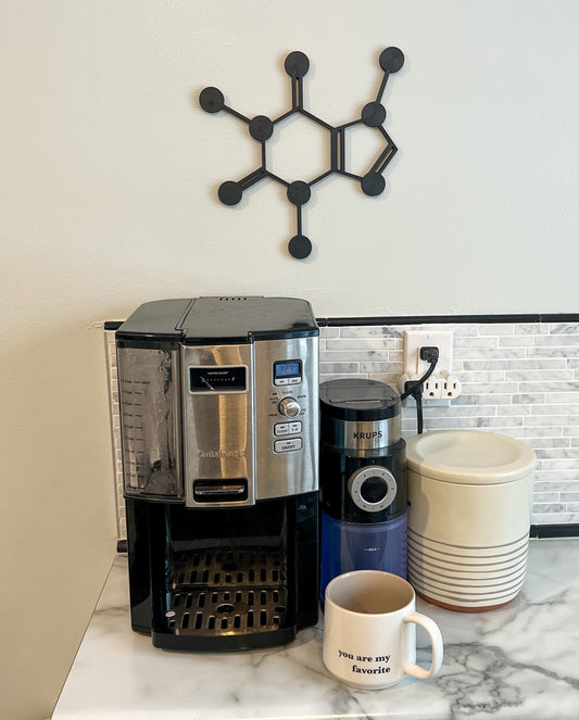 Caffeine Molecule Wall Art, 3D Printed